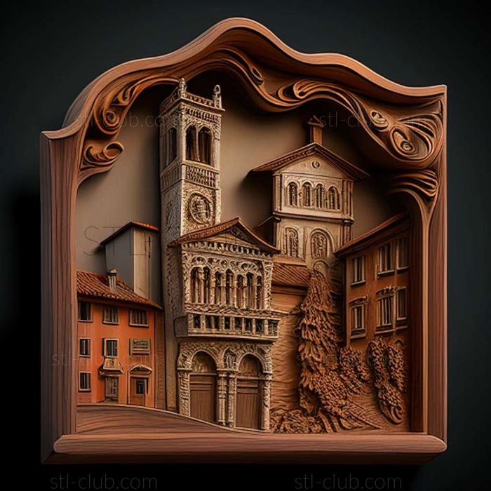 3D model Bergamo in Italy (STL)